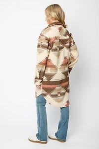 Abstract Knit Longline Shacket
