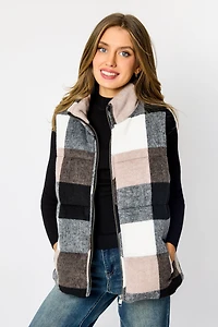 Plaid Puffer Vest