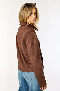 Suede Zip-Front Jacket