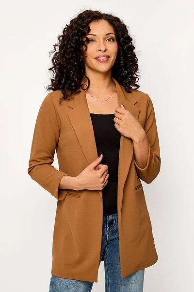 Longline Blazer with Roll-Up Sleeves