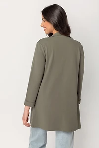 Longline Blazer with Roll-Up Sleeves