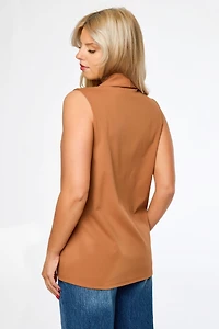 Brushed Knit One-Button Vest