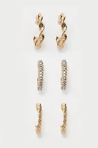 Set of 3 Hoop Earrings