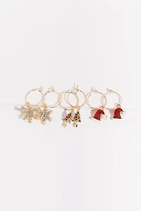 Holiday Mini Hoop Earrings Set