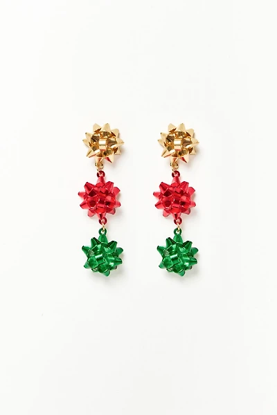 Holiday Bow Drop Earrings
