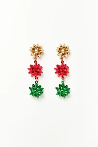 Holiday Bow Drop Earrings
