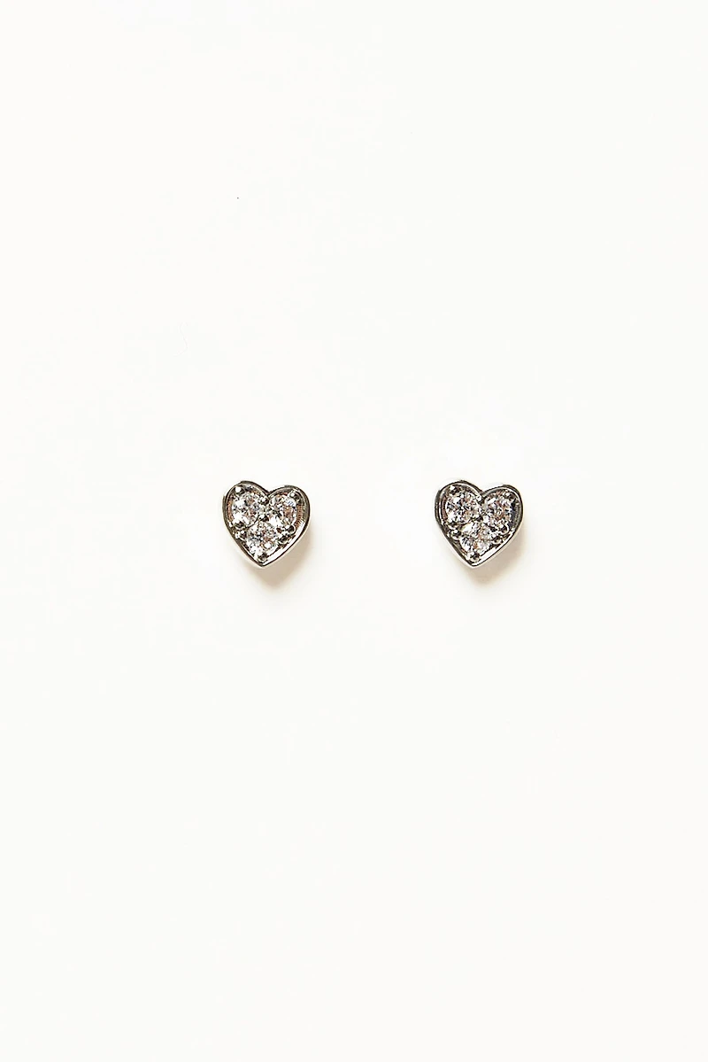 Rhinestone Heart Earrings