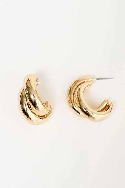 Overlap Hoop Earings