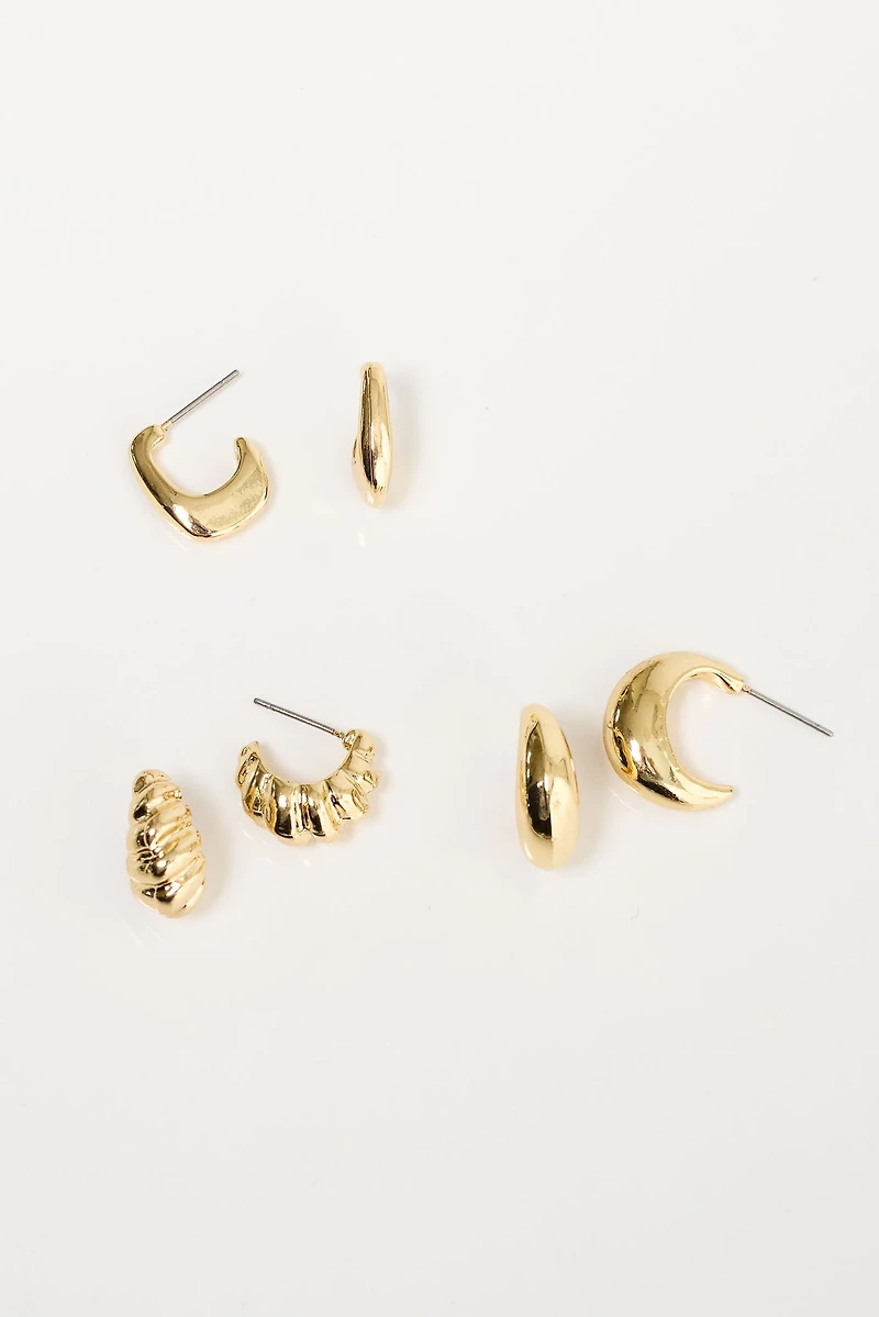 3 Pack Huggie Hoop Earring