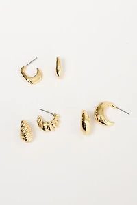 3 Pack Huggie Hoop Earring