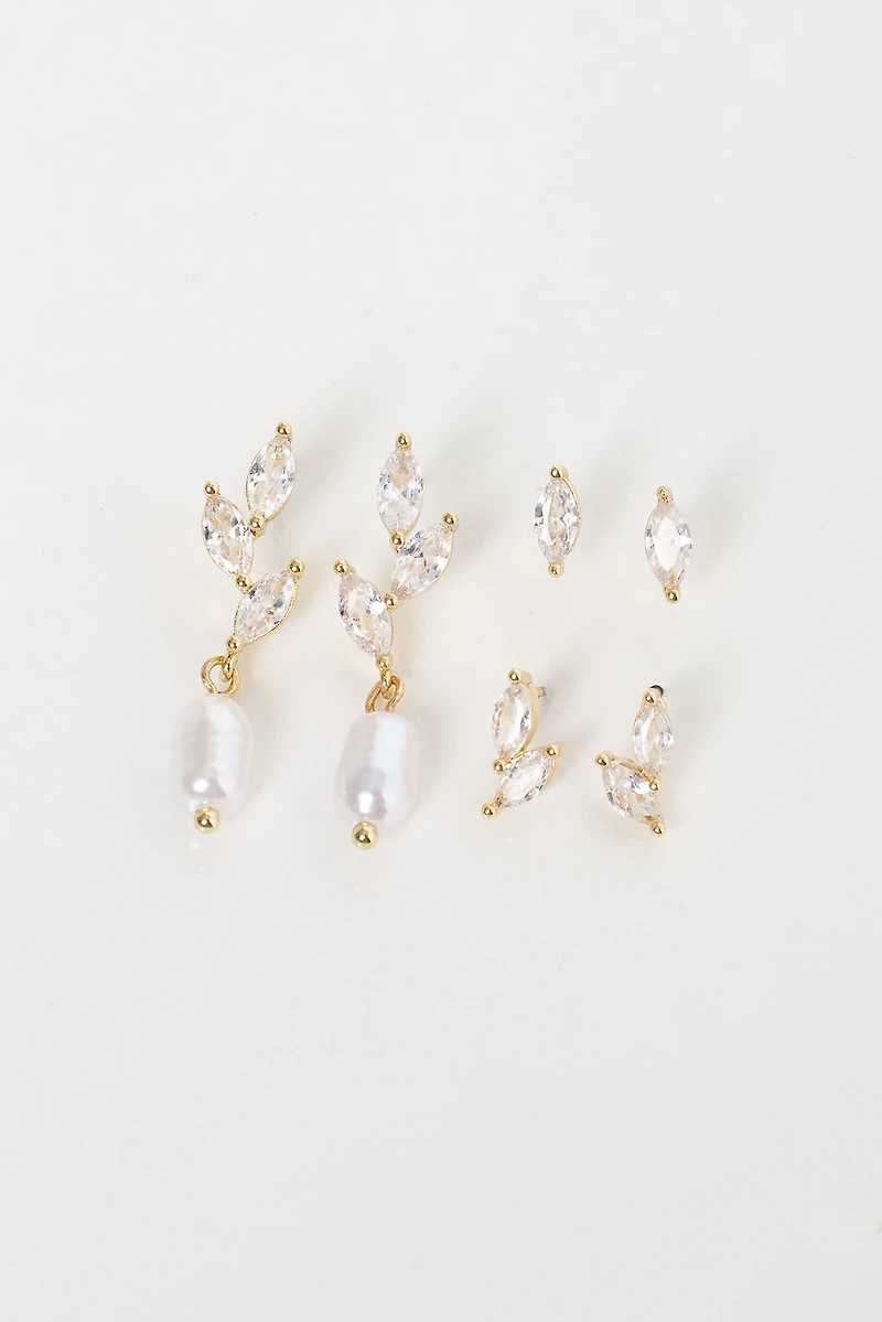 3 Pack Glitzy Earring Set