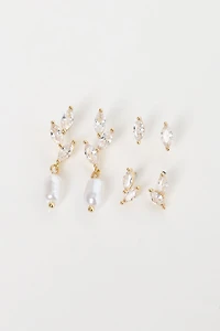3 Pack Glitzy Earring Set
