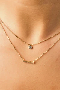 Necklace with Double Rhinestone Pendant