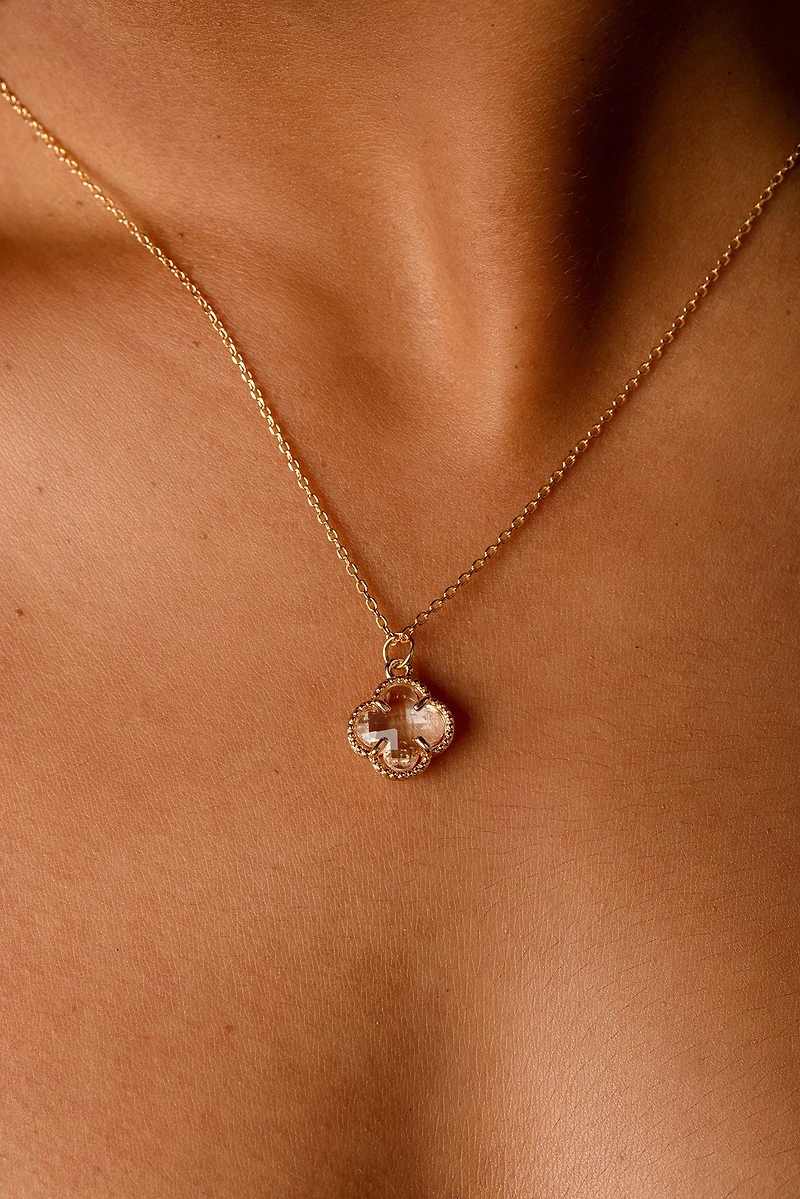Crystal Clover Pendant Necklace