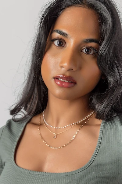 3-Pack Pearl and Chainlink Necklaces