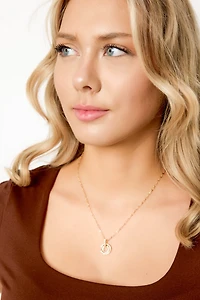 Double Circle Rhinestone Necklace