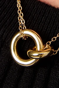 Interlocking Circles Double-Chain Necklace