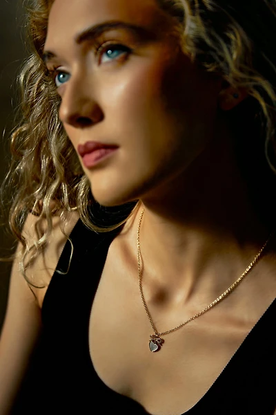 Pearl Heart with Bow Necklace