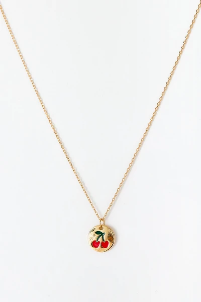 Cherry Coin Pendant Necklace