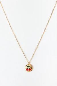 Cherry Coin Pendant Necklace