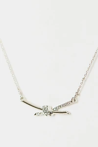Rhinestone Knot Charm Necklace