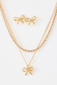 Bow Necklace & Earring Set