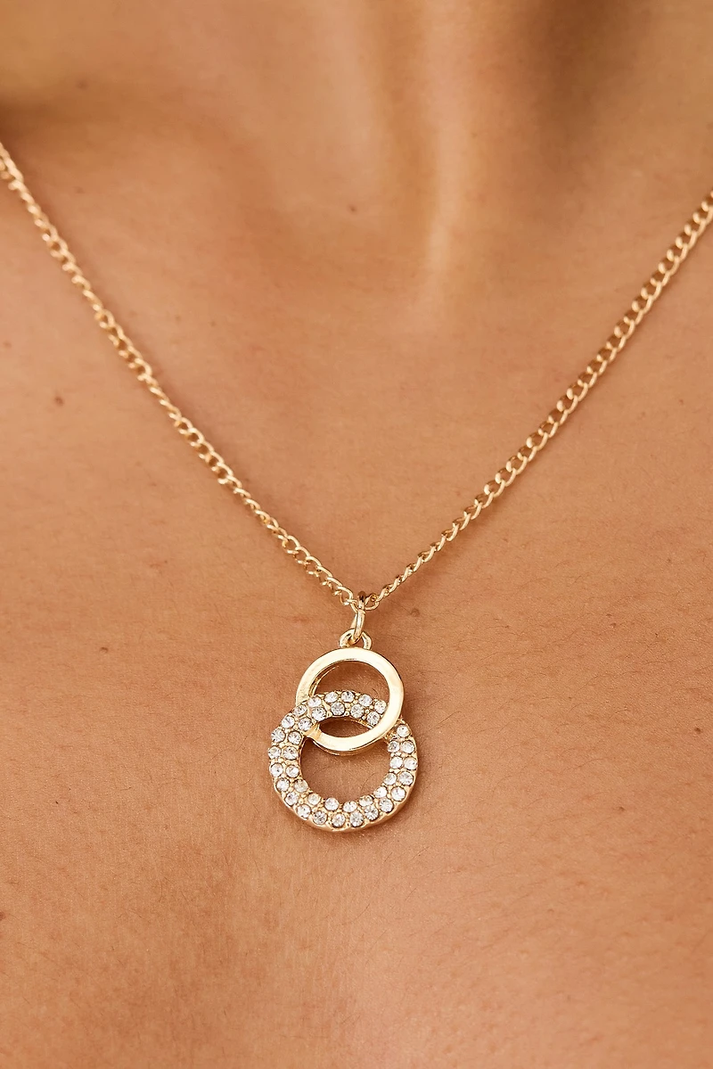 Interlocking Circle Necklace & Earring Set