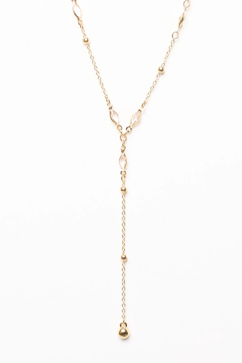 Rhinestone Lariat Necklace