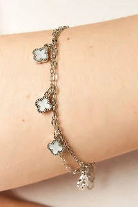 Clover Charm Double-Layered Bracelet
