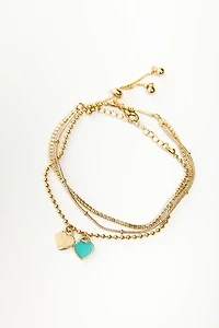 Delicate Heart Bracelet Set