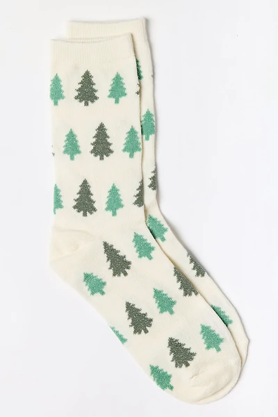 Lurex Christmas Trees Socks
