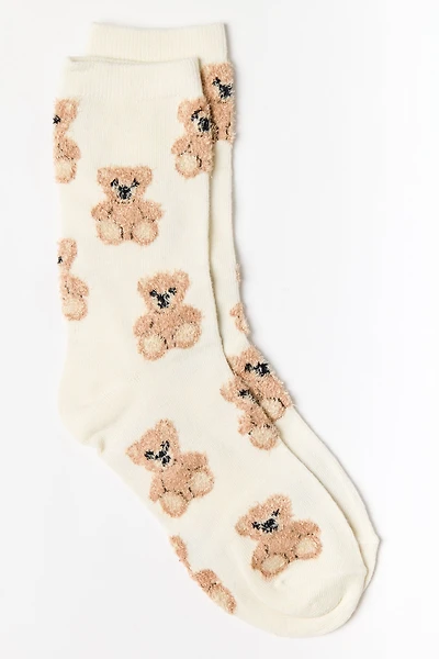 Fuzzy Teddy Bear Socks