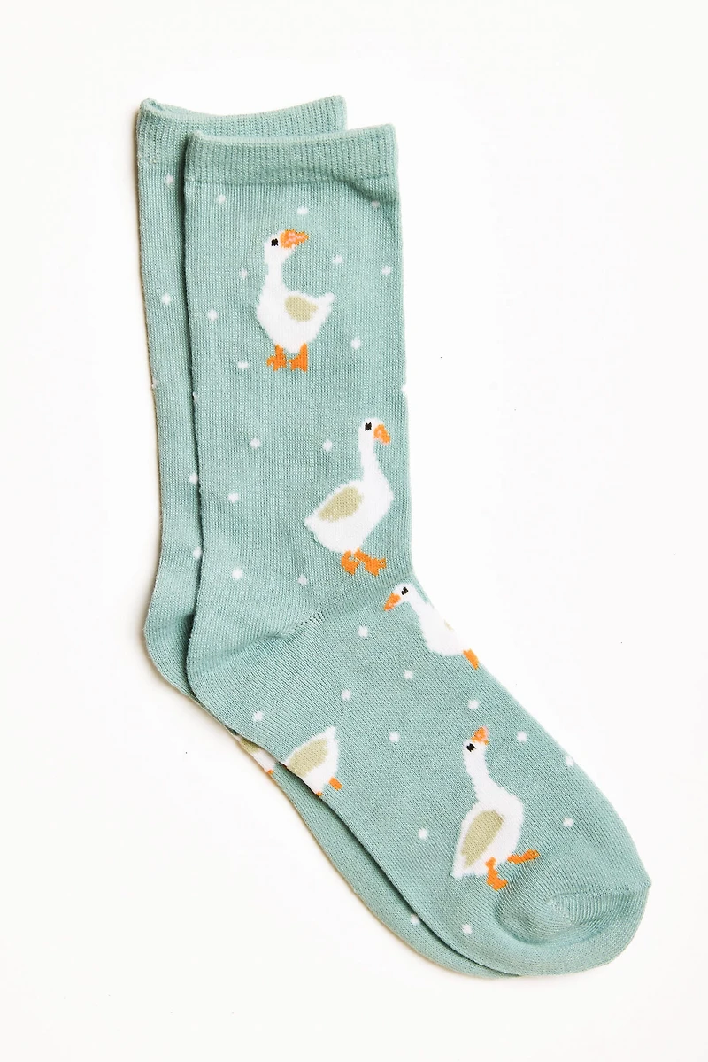 Goose and Polka Dot Socks