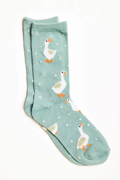 Goose and Polka Dot Socks