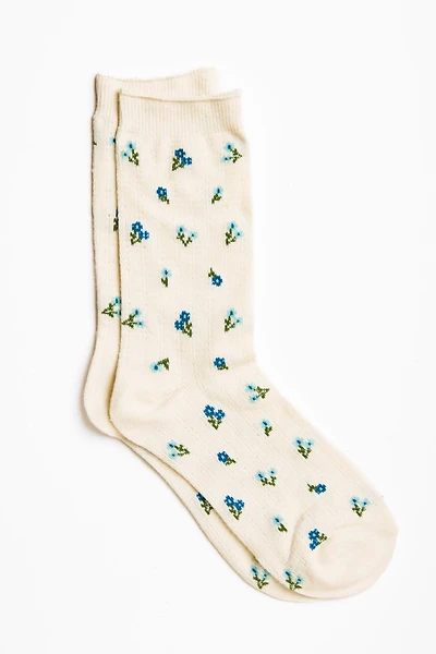 Ditsy-Floral Print Socks