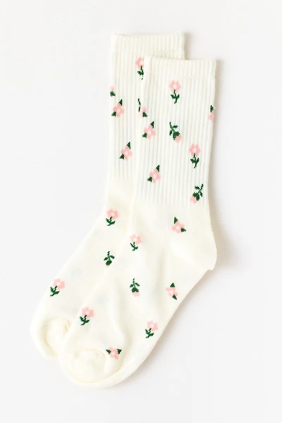 Ditsy Rib Crew Socks