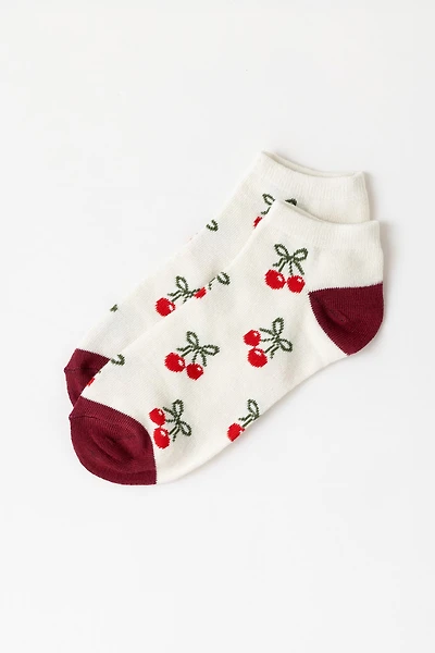 Cherry with Bow Ankle Socks