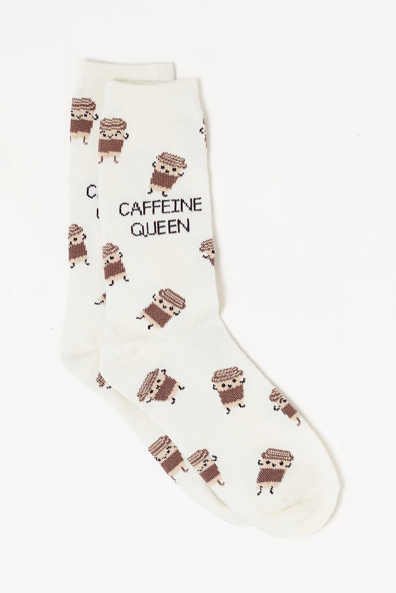 "Caffeine Queen" Coffee Socks