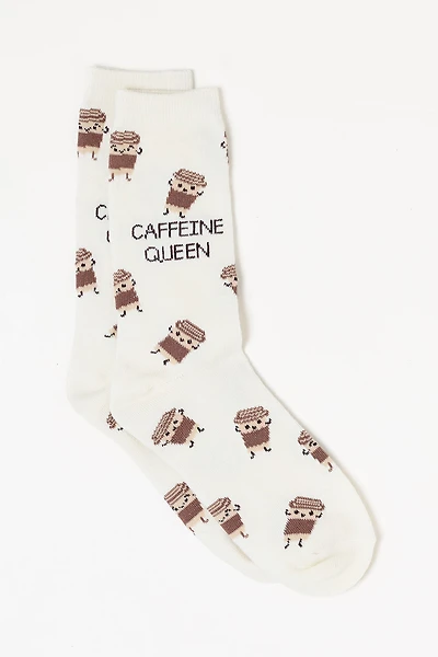 "Caffeine Queen" Coffee Socks