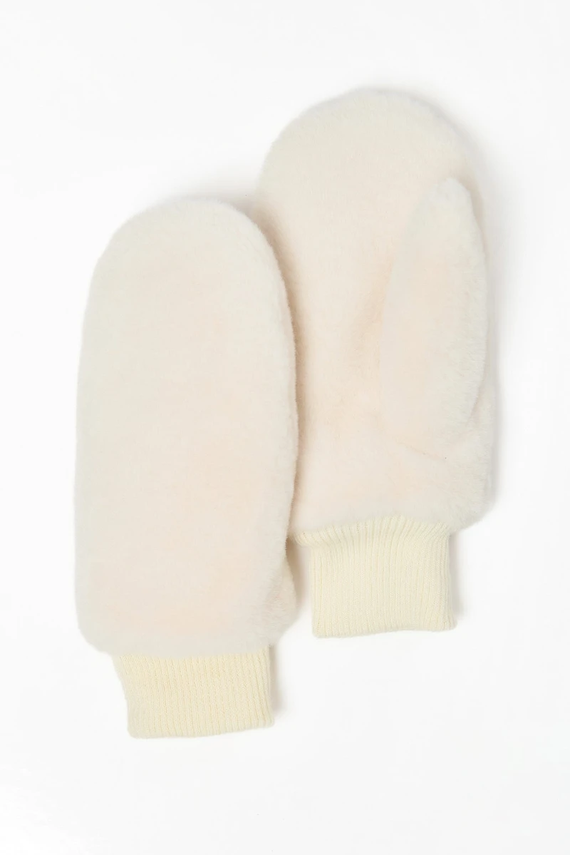 Faux Fur Mitten with Lining