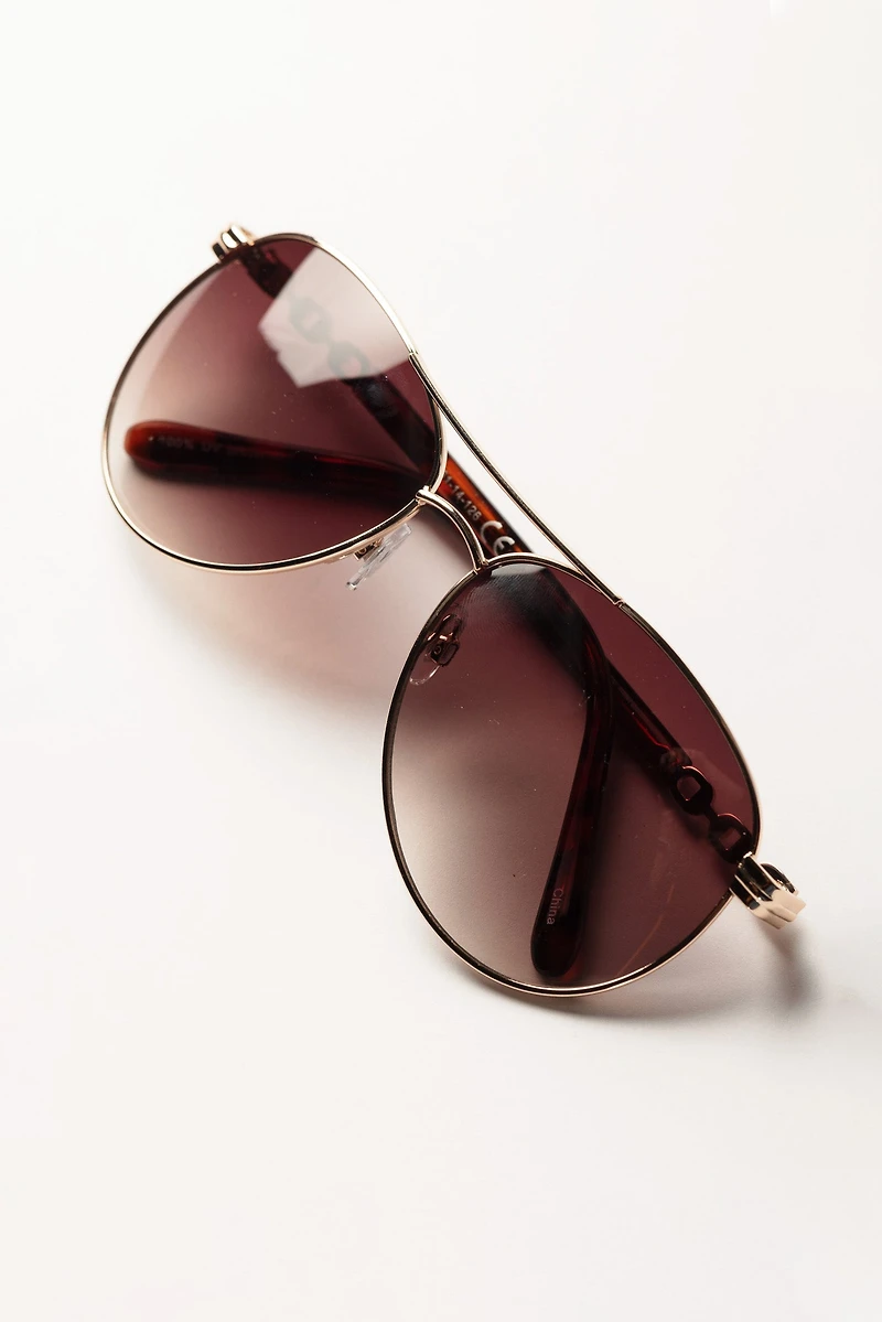 Aviator Sunglasses with Chain-Link Arms