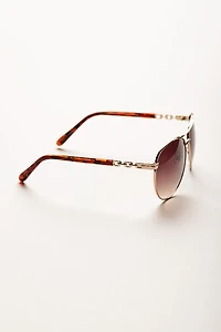 Aviator Sunglasses with Chain-Link Arms