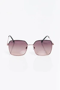 Rectangular Metal Frame Sunglasses