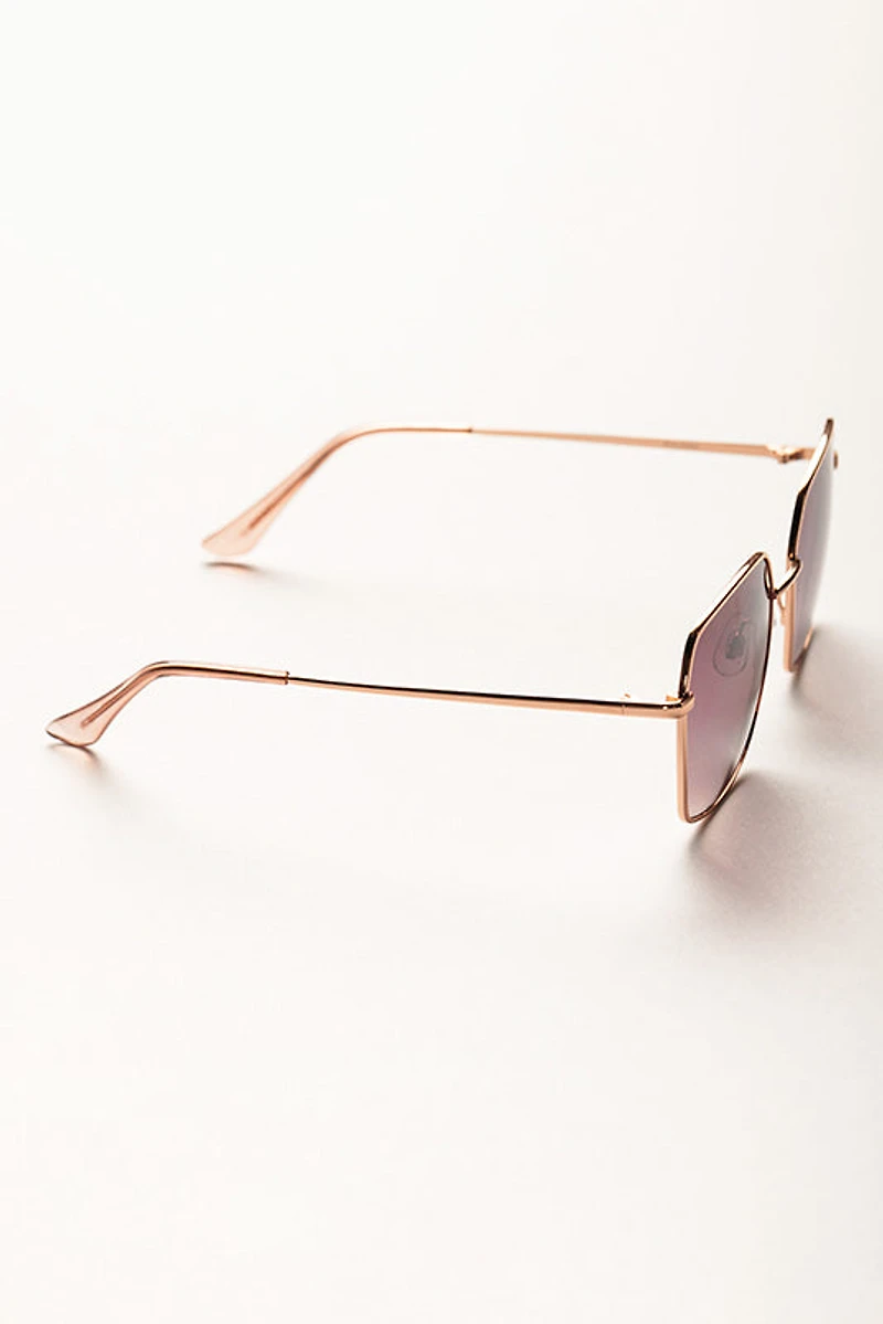 Rectangular Metal Frame Sunglasses