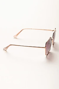 Rectangular Metal Frame Sunglasses