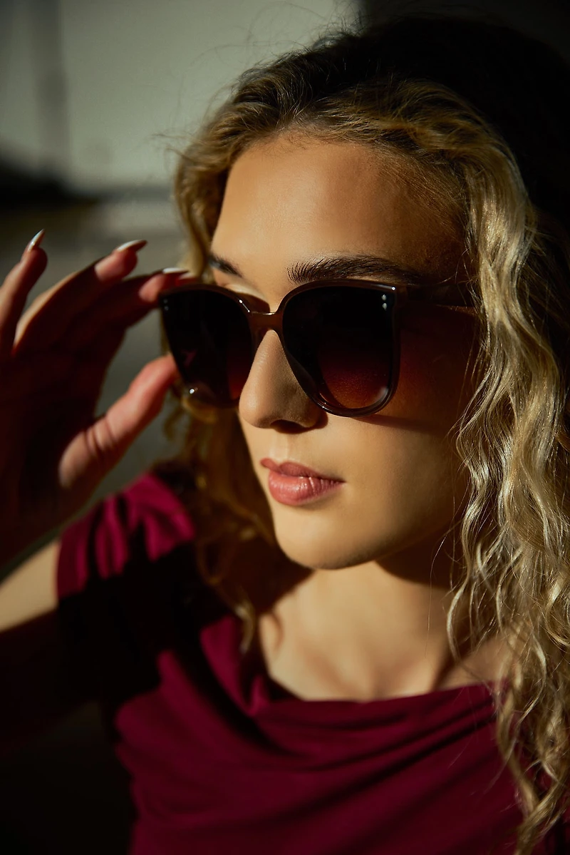 Cat-Eye Square Sunglasses