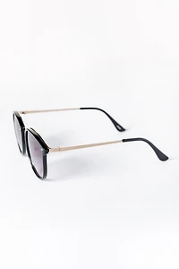 Rounded Pantos Sunglasses with Metal Trim