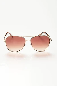 Gold-Trim Aviator Sunglasses