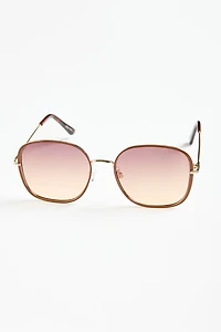 Gold-Brown Rectangular Sunglasses
