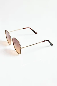 Gold-Brown Rectangular Sunglasses